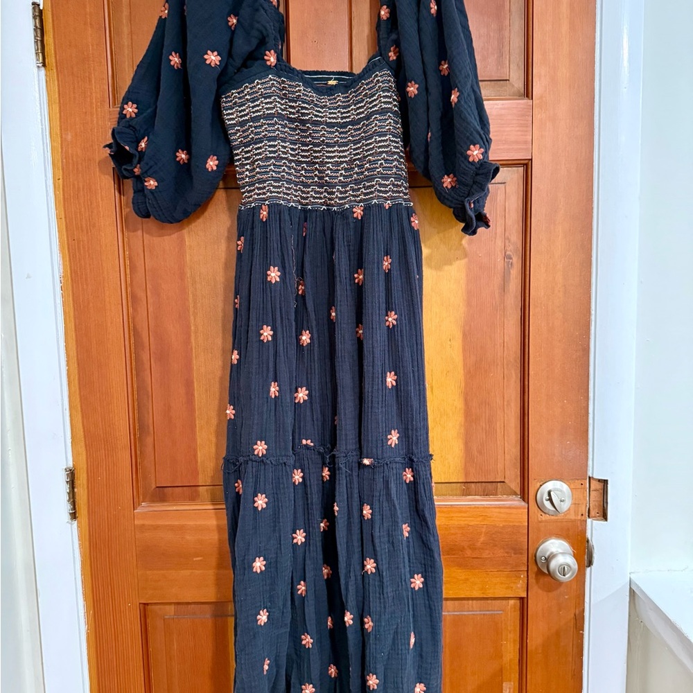 Free People Smocked Floral Maxi Dress
